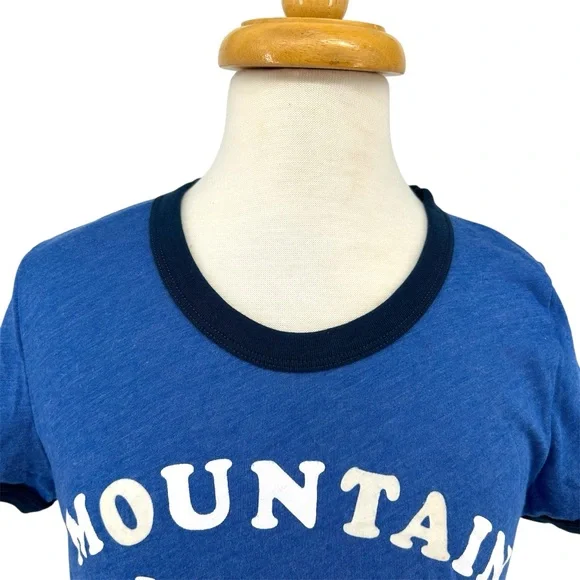 NWT Vtg Y2K PINK Victoria’s Secret Mountain Makeout Lover’s Peak Blue Ringer Tee - Picture 2 of 9